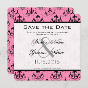Invitation Mariage de lustre rose Enregistrer la date