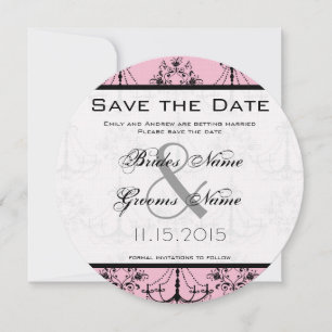 Invitation Mariage de lustre rose pâle Enregistrer la date