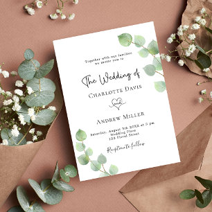 Invitation Mariage de luxe botanique Eucalyptus