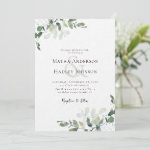 Invitation Mariage de luxe Eucalyptus Greenery