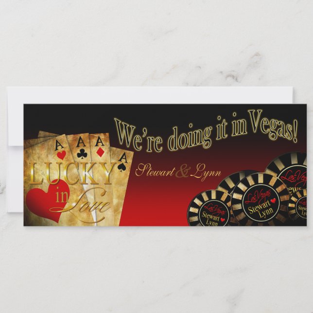 INVITATION MARIAGE DE LUXE METALLIC ICE DE LYNN À LAS VEGAS (Devant)