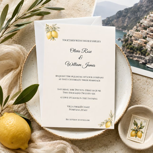 Invitation Mariage de luxe sur la côte italienne méditerranée (Mediterranean Italian Coastal Luxury Invitation)