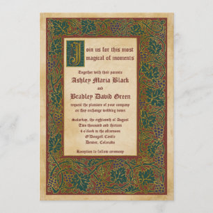 Invitation Mariage de manuscrit lumineux Fairytale Medieval