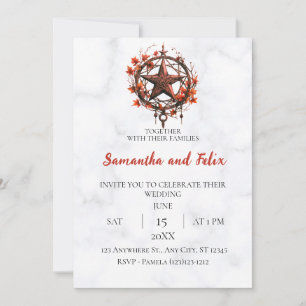 Invitation Mariage de marbre magique de Pentacle d'automne