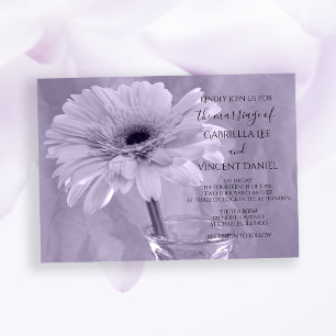 Invitation Mariage de marguerite à teinte jaune violet clair