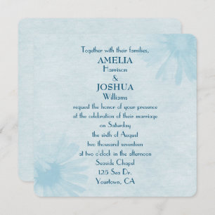 Invitation mariage de marguerite turquoise pastel