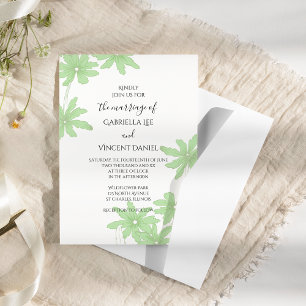 Invitation Mariage de marguerites vert clair