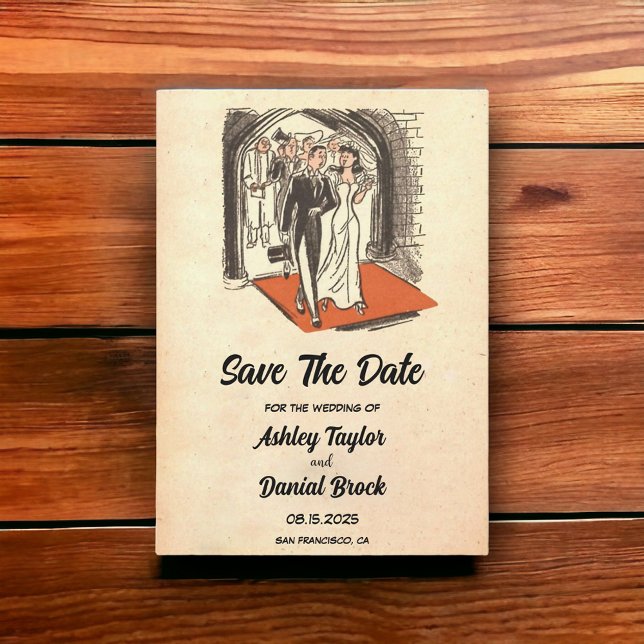 Invitation Mariage de mariée rustique vintage Enregistrer la  (Créateur téléchargé)