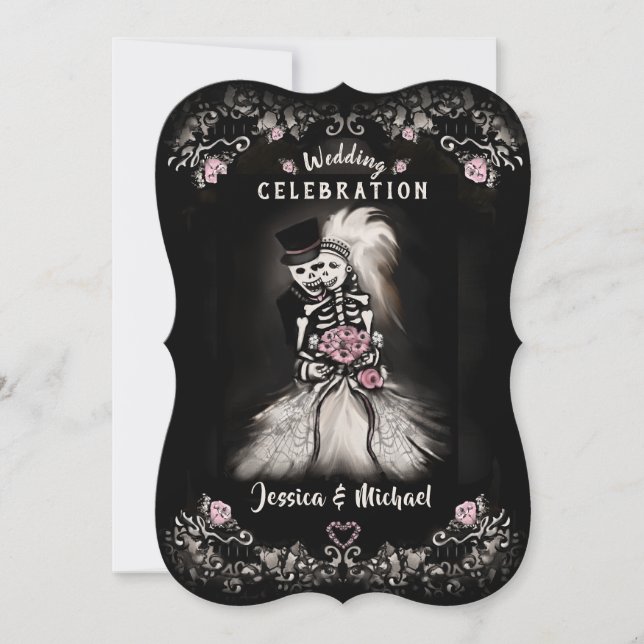 Invitation Mariage de mariée Skeletons Cemetery Love Invitati (Devant)