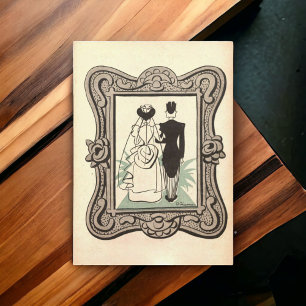 Invitation Mariage de mariée vintage Retro Groom Enregistrer 