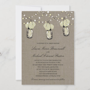 Invitation Mariage de Mason Jar Hydrangea