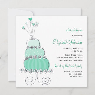 Invitation Mariage de menthe douce Gâteau Chic Fête des marié