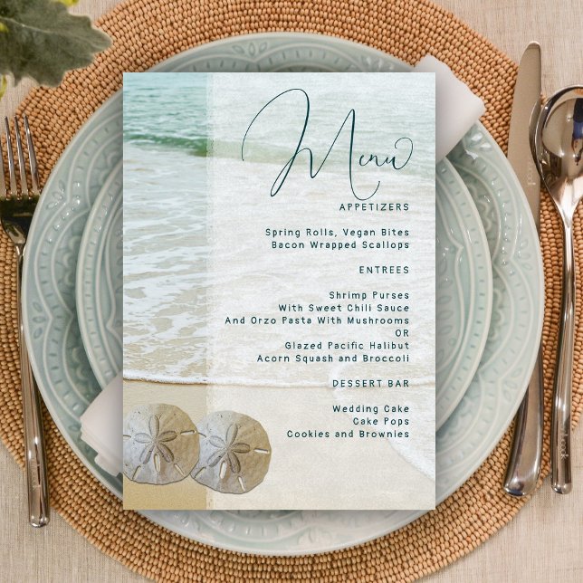 Invitation Mariage de menu Dollar de sable Modèle (Créateur téléchargé)