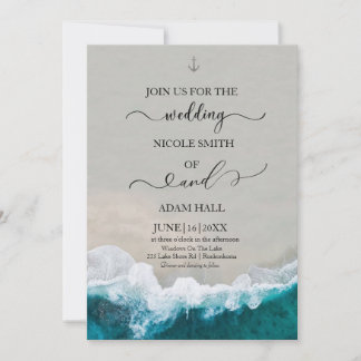 Invitation Mariage de mer/vague