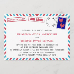 Invitation Mariage De Messagerie Aérienne Aux États-Unis Invi