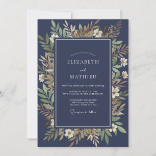 Invitation Mariage de minuit aux fleurs d'olivier