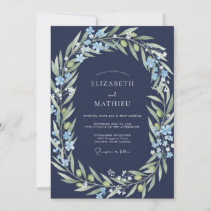 Invitation Mariage de minuit Olive Branch Sage