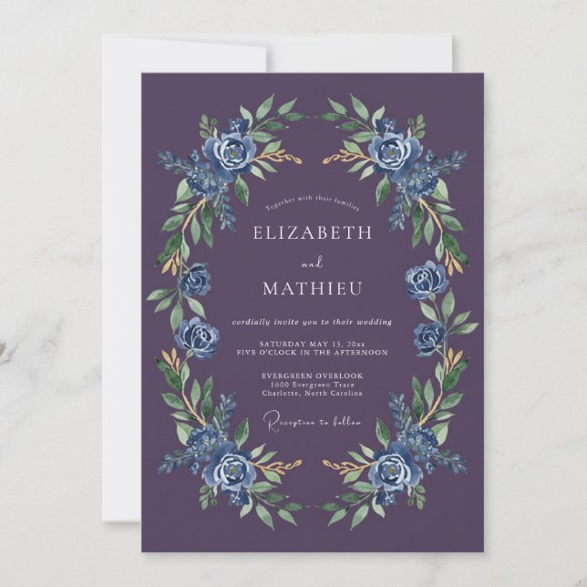 Invitation Mariage de Minuit Plum Moody (Devant)