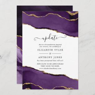 Invitation Mariage de mise à jour de l'Agate Purple et Gold