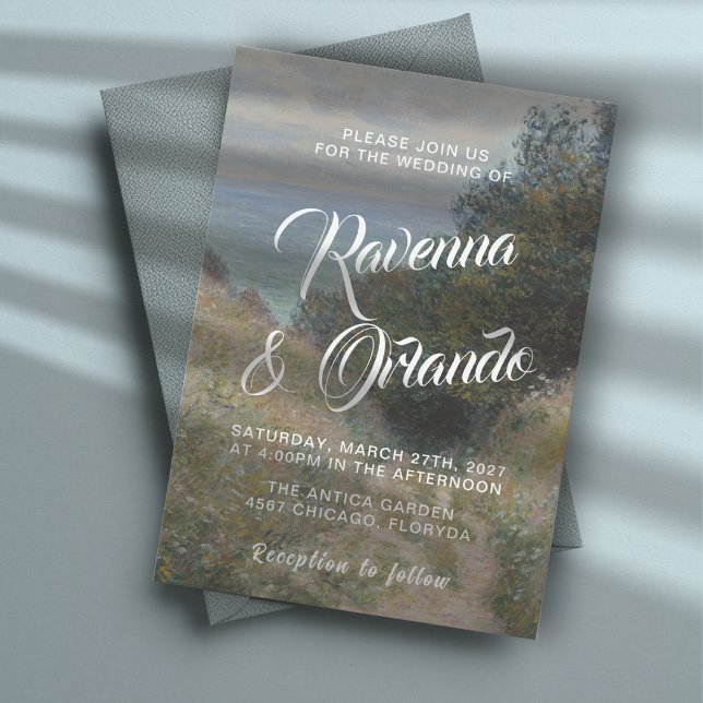Invitation Mariage de Monet Beaux-Arts Route à La Cavée, Pour (Créateur téléchargé)