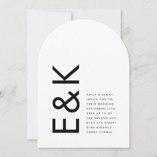 Invitation Mariage de monogramme d'arc ultra moderne