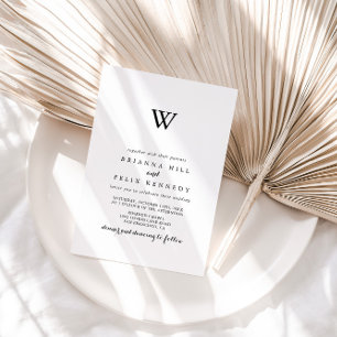 Invitation Mariage de monogramme de calligraphie moderne