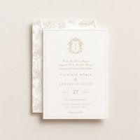 Mariage de monogramme de crête beige