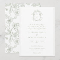 Mariage de monogramme de crête verte Dusty Sage