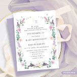 Invitation Mariage de monogramme de fleurs violettes de lavan<br><div class="desc">Élevez votre journée spéciale avec cette faire-part de mariage enchanteresse, avec un cadre floral d'aquarelle exquis orné de fleurs délicates dans les tons violet, lilas, lavande, pourpre poussiéreux, roux, rose et jaune crémeux. Ce design élégant dépeint une histoire d'amour unique avec un mélange harmonieux de romance et de sophistication. Les...</div>