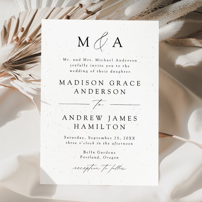 Invitation Mariage de monogramme d'élégance moderne (Créateur téléchargé)