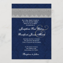 Mariage de monogramme du ruban Damas d'argent et d