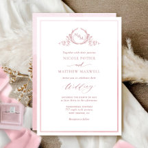 Mariage de monogramme élégant Rose poussiéreux