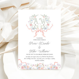 Invitation Mariage de monogramme Fleur sauvage Whmiste Crest