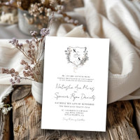Mariage de monogramme Formel Noir/Blanc Floral Cre