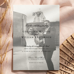 Invitation Mariage de monogramme minimaliste moderne