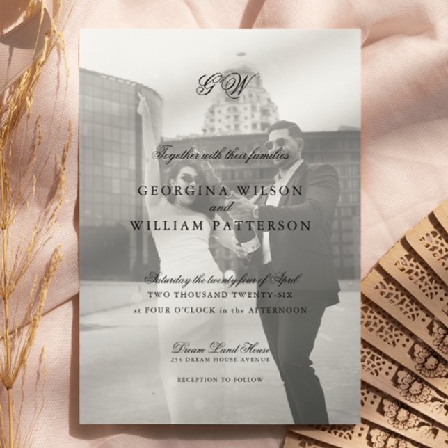 Invitation Mariage de monogramme minimaliste moderne (Créateur téléchargé)