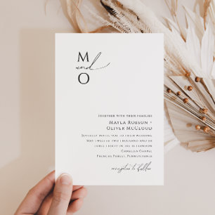 Invitation Mariage de monogramme minimaliste Whimsical