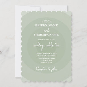 Invitation Mariage de monogramme moderne Sage Green