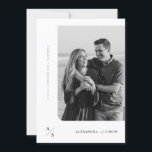 Invitation Mariage de monogramme noir et blanc minimaliste Bo<br><div class="desc">Voici le Faire-part de mariage minimaliste Boho noir et blanc Monogram,  parfait pour le couple moderne à la recherche de sophistication et de romantisme. Cette invitation présente un design minimaliste noir et blanc,  mettant en valeur une belle photo d'un couple.</div>