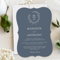 Mariage de monogramme simple bleu marine