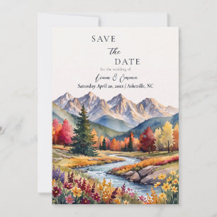 Invitation Mariage de montagne aquarelle rustique - Enregistr