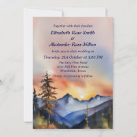Mariage de montagne couvert de neige d'aquarelle