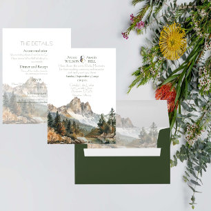 Invitation Mariage de montagne et de lac pittoresque