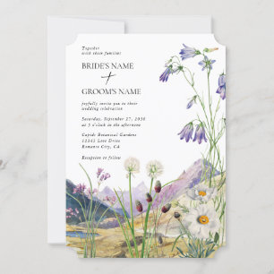 Invitation Mariage de montagne Rustique Fleur sauvage aquarel