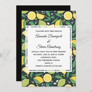 Invitation Mariage de Motif de citron jaune et de citron vert