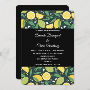 Invitation Mariage de Motif de citron jaune et de citron vert