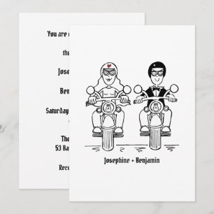 Invitation Mariage de moto de motard