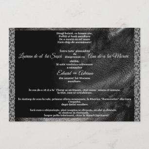 Invitation Mariage de moto en cuir et dentelle