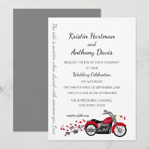 Invitation Mariage de moto et de coeur