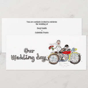 Invitation Mariage de moto Mariée et marié